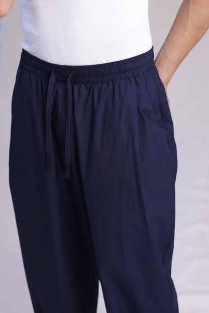 ALBI Ela Pants, oversized cotton poplin drawstring trousers with hand-stitched detailing