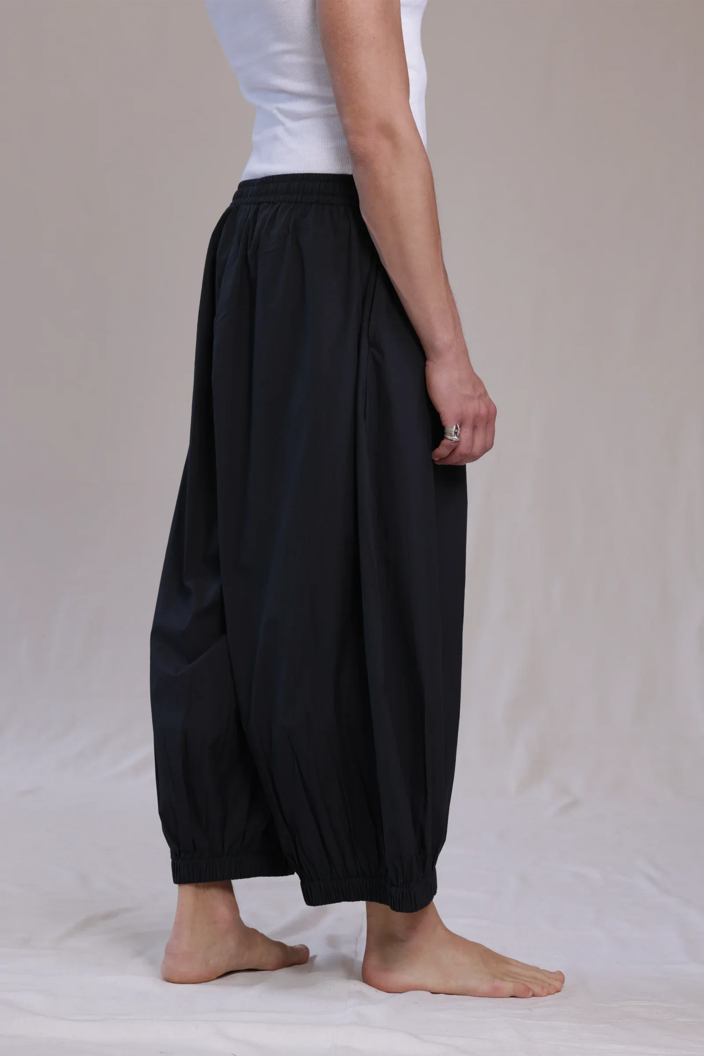 ALBI Sora Pants, oversized cotton poplin balloon trousers with a cuffed ankle