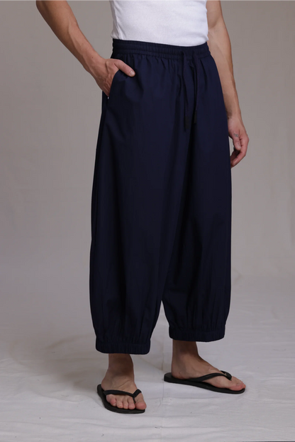 ALBI Sora Pants, oversized cotton poplin balloon trousers with a cuffed ankle
